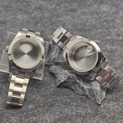 39mm Watch Case Set with Strap Oyster Sapphire Crystal Men Watch Accessories Stainless Steel Case for NH35/ NH36 Movement