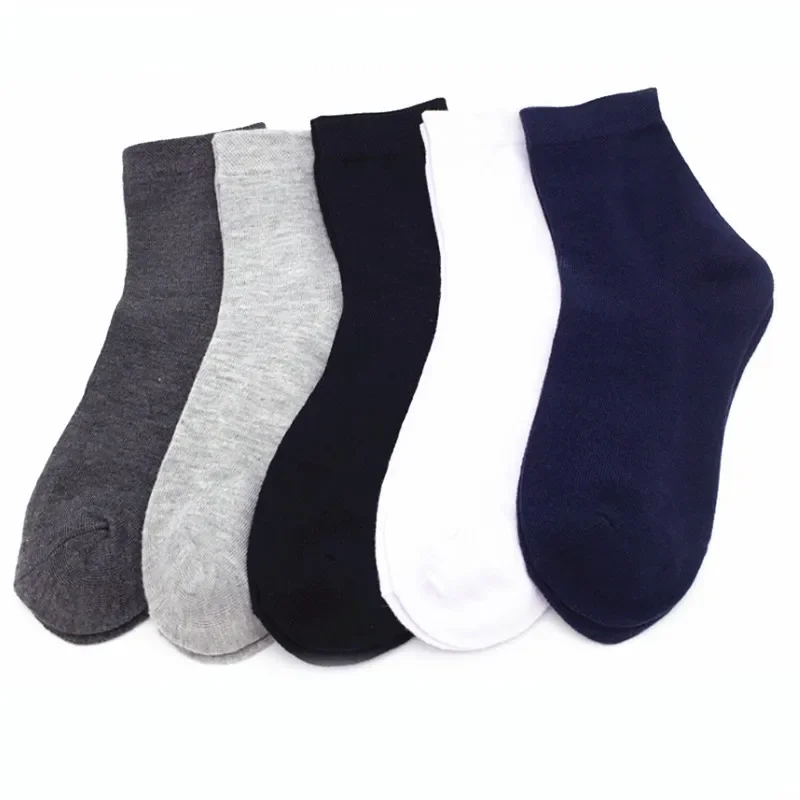 MYORED 10 pairs/lot Mens Socks cotton short tube luxury Brand Classical solid color socks for men business casual dress socks