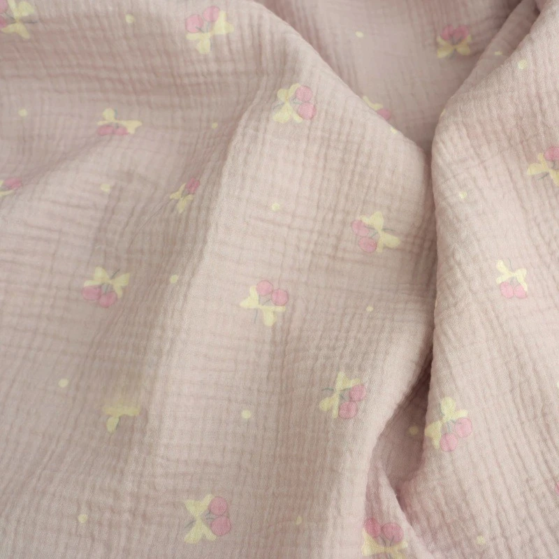 135x50cm Baumwolle Retro Doppellagige Gaze Plissiertes Heimgebrauchs-Lätzchen-Handtuch Decke Schlafkleidung Badetuch Nähstoff – Detail 9