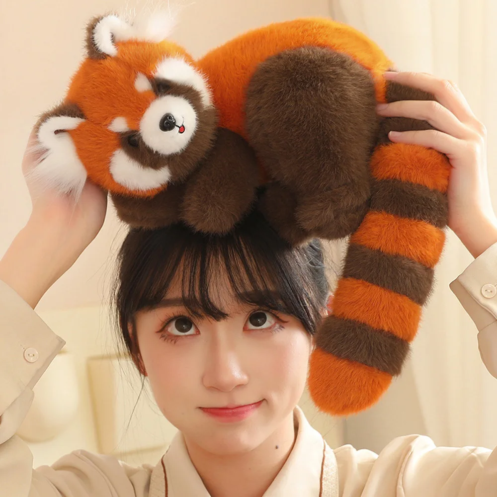 50-100cm Cute High Quality Simulated Raccoon Plush Toys Stuffed Red Panda Squishy Pillow Home Decor Boys Girls Birthday Gifts