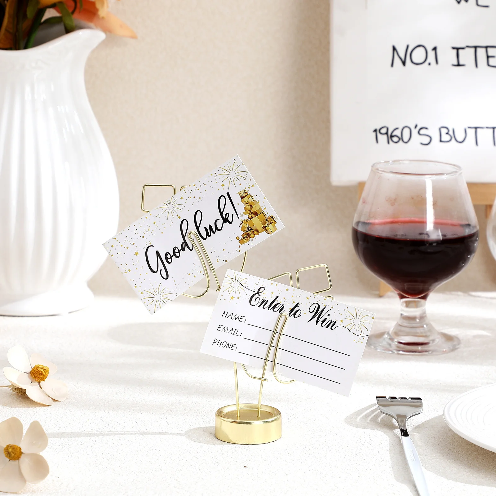 Metal Card Holder Monstera Shape Photo Clips Desktop Memo Note Clamp Wedding Table Number Cards Holder Photo Clips