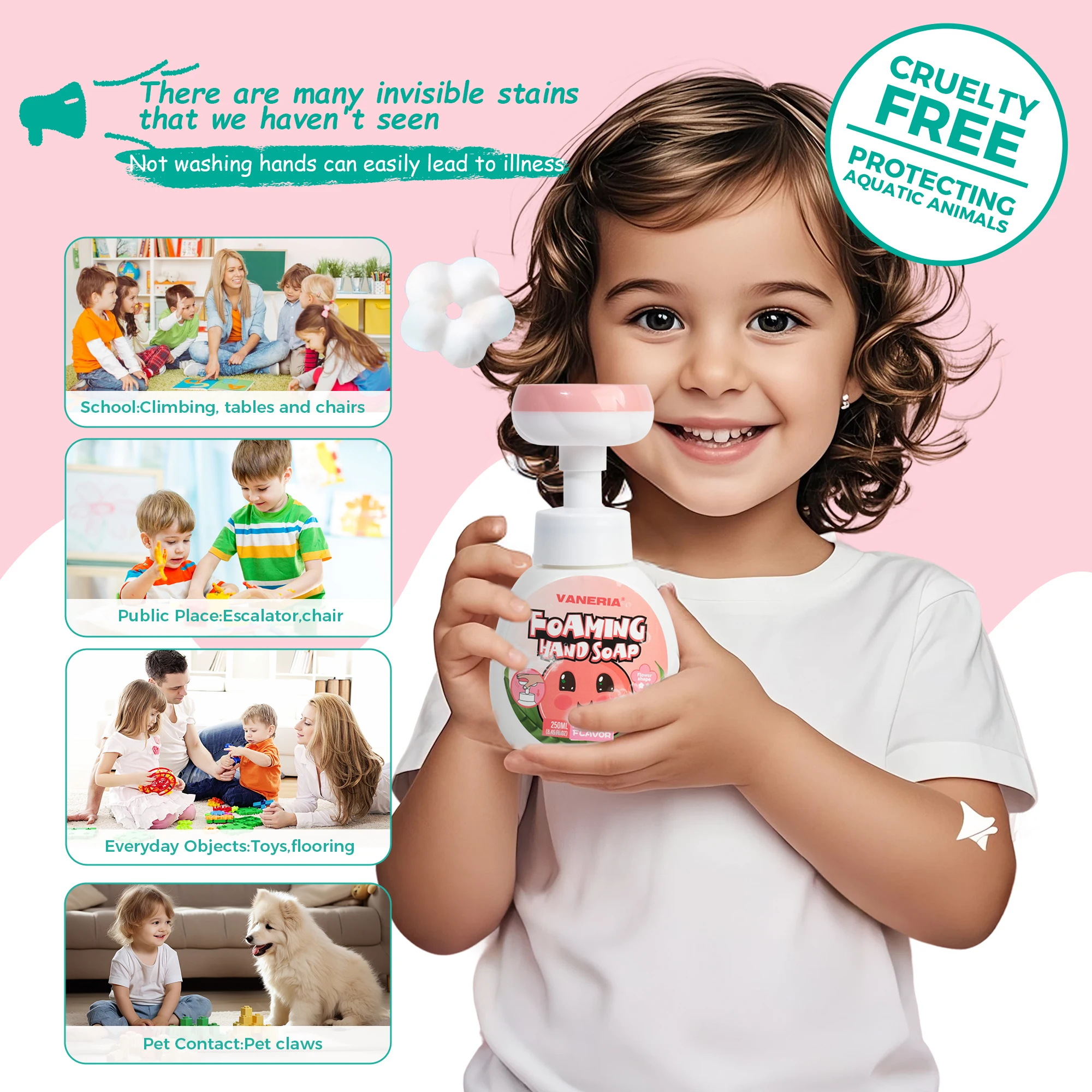Floral Hand Wash Mousse, Gentle Foaming Hand Soap