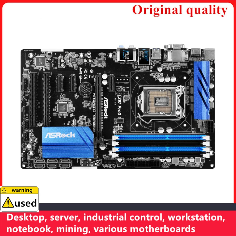 

Used For ASROCK Z97 Pro3 Motherboards LGA 1150 DDR3 32GB ATX For Intel Z97 Overclocking Desktop Mainboard SATA III USB3.0