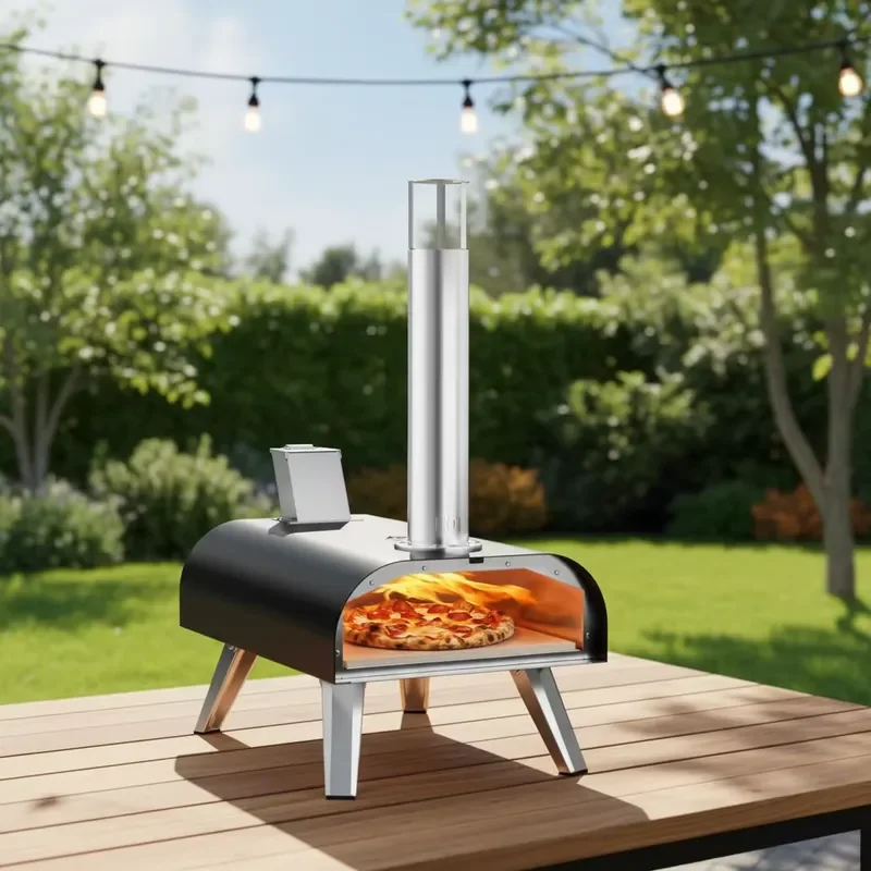 12 Inch Mini Portable Woodfire Pellet Grill for Outdoor Camping Garden Pizza Oven