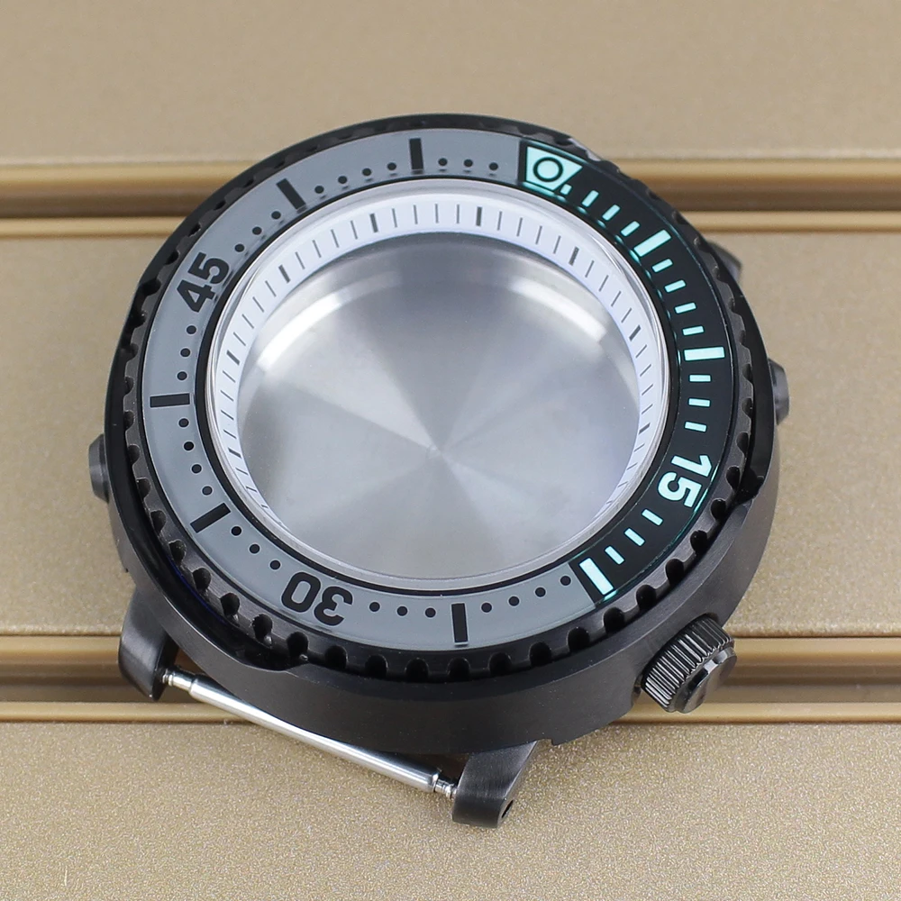 

43mm Tuna Canned Mod Watch Case Luminous Bezel Sapphire Crystal For Seiko NH35 NH36 NH38NH34 nh70 Movement 20ATM Waterproof Case