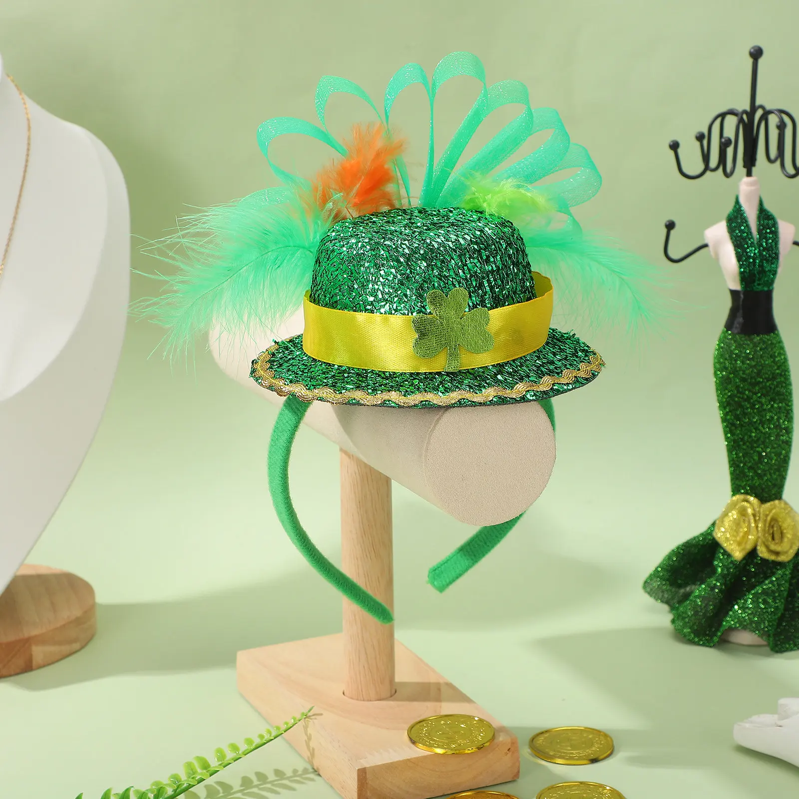 

Праздничный ободок для волос ко Дню Святого Патрика, головной убор для вечеринок, фестивалей, реквизит для фотосессий