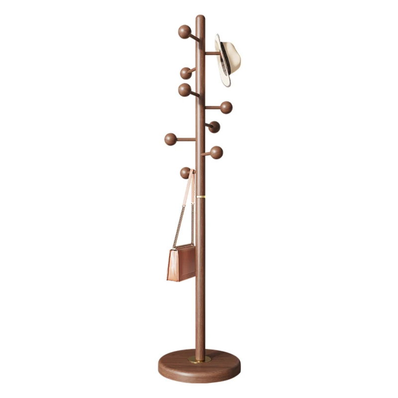 

All solid wood hanger floor-to-ceiling bedroom household light luxury coat rack vertical interior, living room storage