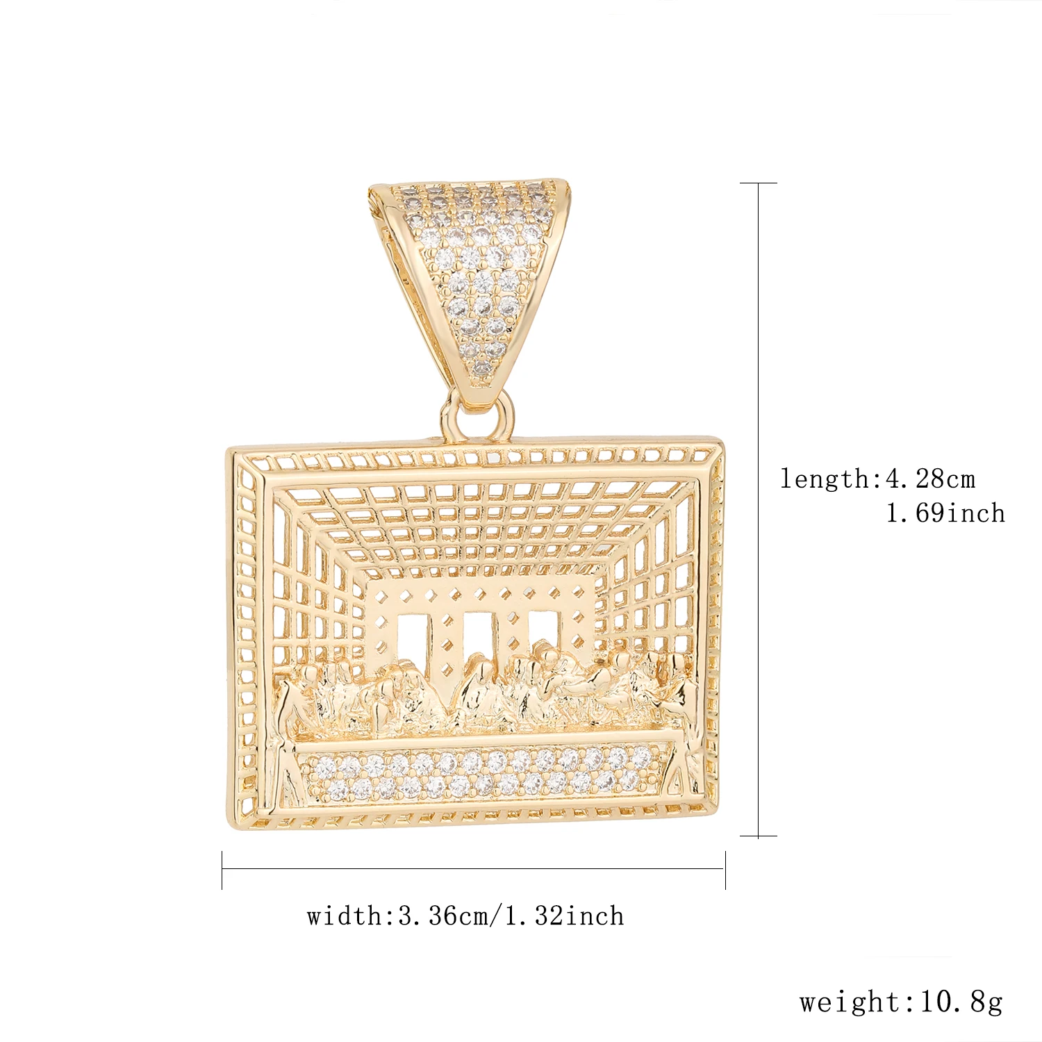 Rectangular small pendant Jesus Catholic ornaments men and women blessing lucky charms jewelry men and women elders can wear