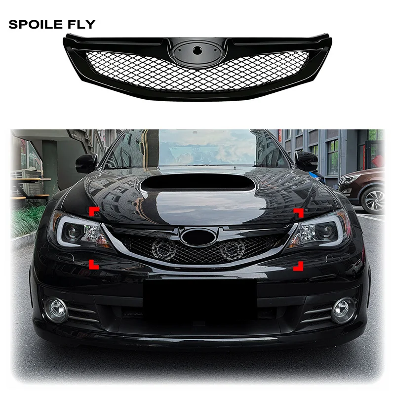 2008 2009 2010 2011 For Subaru Impreza WRX STI 10TH GEN Car Front Bumper Grill High Quality Black Grilles ABS Grid Body Kit