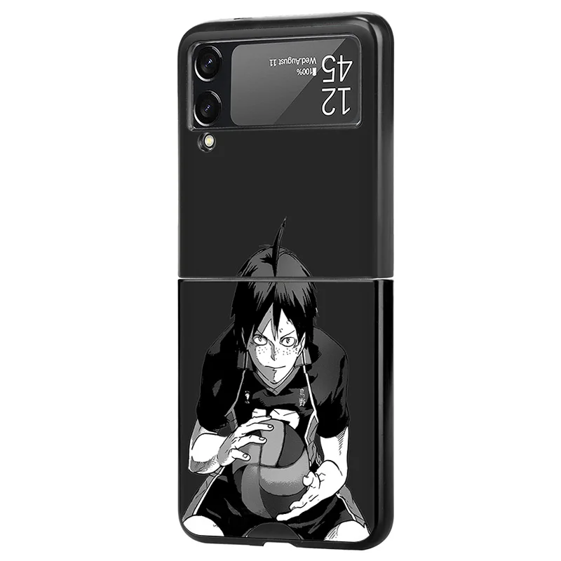 Hard Case for Samsung Z Flip6 Flip5 Flip4 Flip3 5G High-quality Haikyuu Hinata Galaxy ZFlip 6 5 4 3 Black Phone Cases Cover