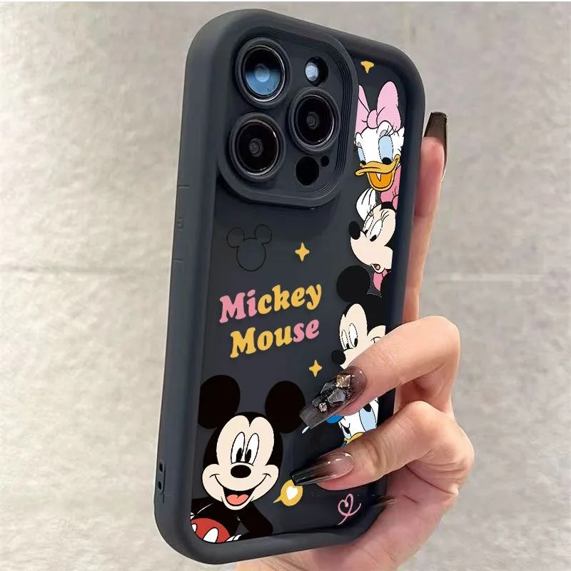 Mickey Minnie Mouse Duck Cute Siliocne Phone Case For iPhone 16 14 12 13 11 15 Pro Max XR XS MAX 7 8 Plus Shockproof Cover