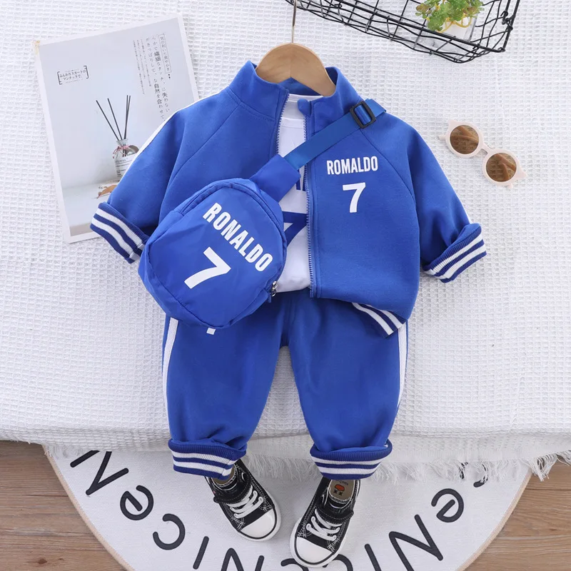 Baby Boy Casual Zipper Cardigan Jacket e White T-shirts e Calças Suit, Kids Clothing, Toddler Outfits, Primavera, Outono, 3Pcs, 2022