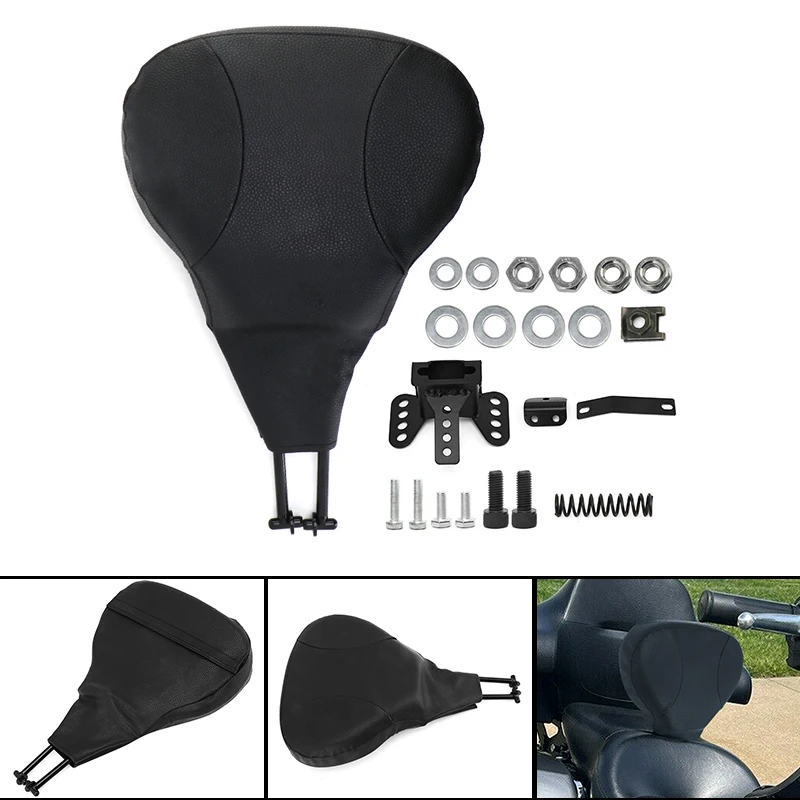 Motorcycle Black Front Driver Backrest Pad For Harley Touring Road King Street Glide Electra Road Glide 2009-later