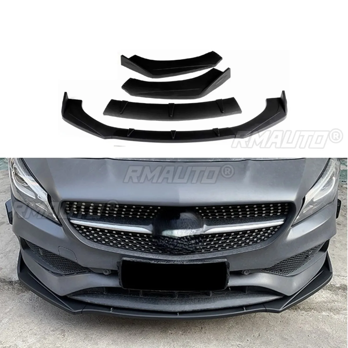 

For Benz CLA Car Front Bumper Lip Splitter Diffuser Spoiler For Benz CLA 2013-2019 Bumper Guard Protector Car Accessories