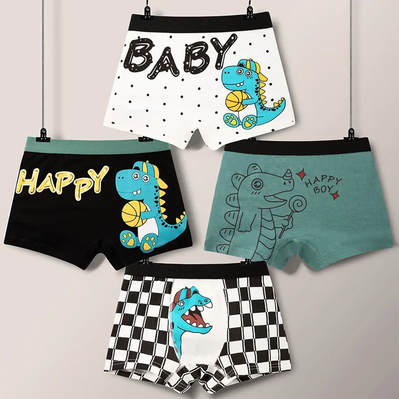 4pcs Children's Panties kids underwear for boys Cartoon-printed briefs teen underwear teenage boy