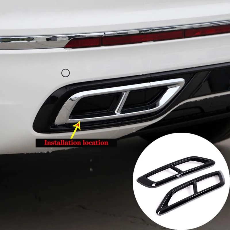 Car Styling For Volkswagen Tiguan L 2020 2021 2022 Exterior Accessories Auto Tail Throat Exhaust Pipe Trim Frame Cover Stickers