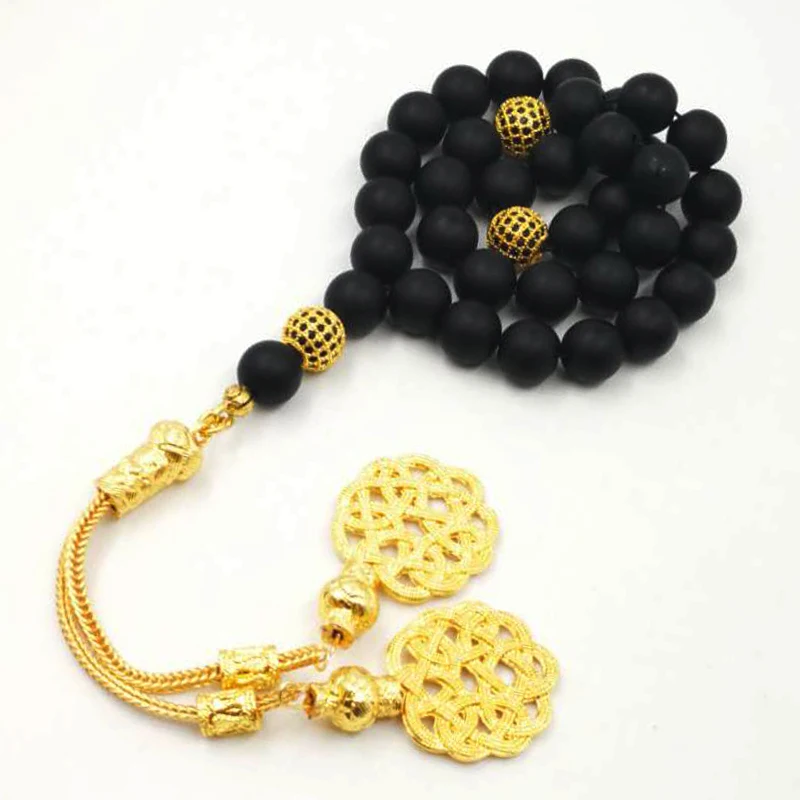 

Tasbih Black Matte agates 33 45 51 66 99 100 rosary muslim bangles islamic prayer beads Arabic fashion jewelry misbaha