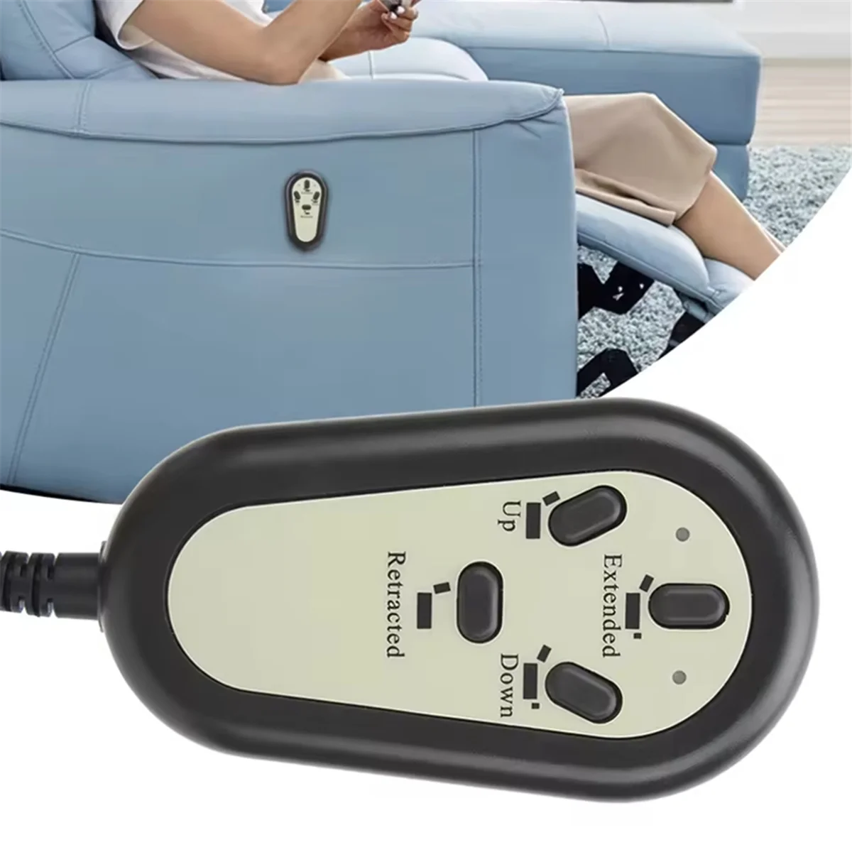

AA98 12V-24V 5pin Electric Recliner Chair Sofa 4 Button Remote Control Hand Switch Controller for Dual Motor Recliner