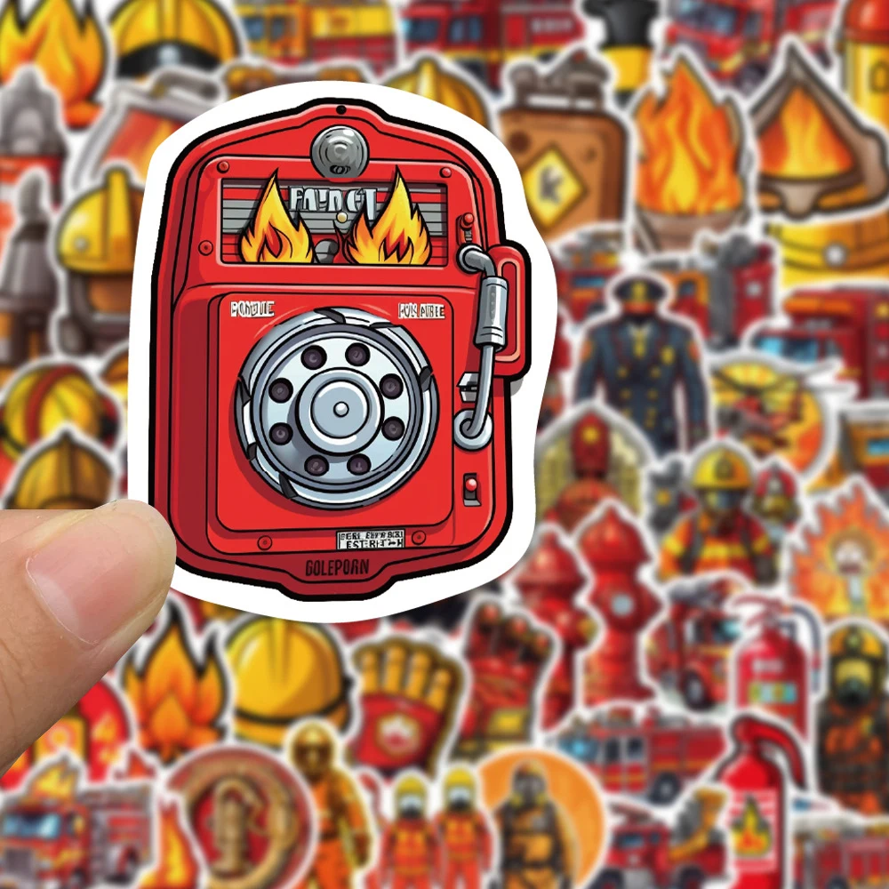 10/30/61pcs Fire Hero Firefighter Stickers Fireman Decal Laptop Suitcase Skateboard Car Phone Motorcycle Cool Waterproof Sticker