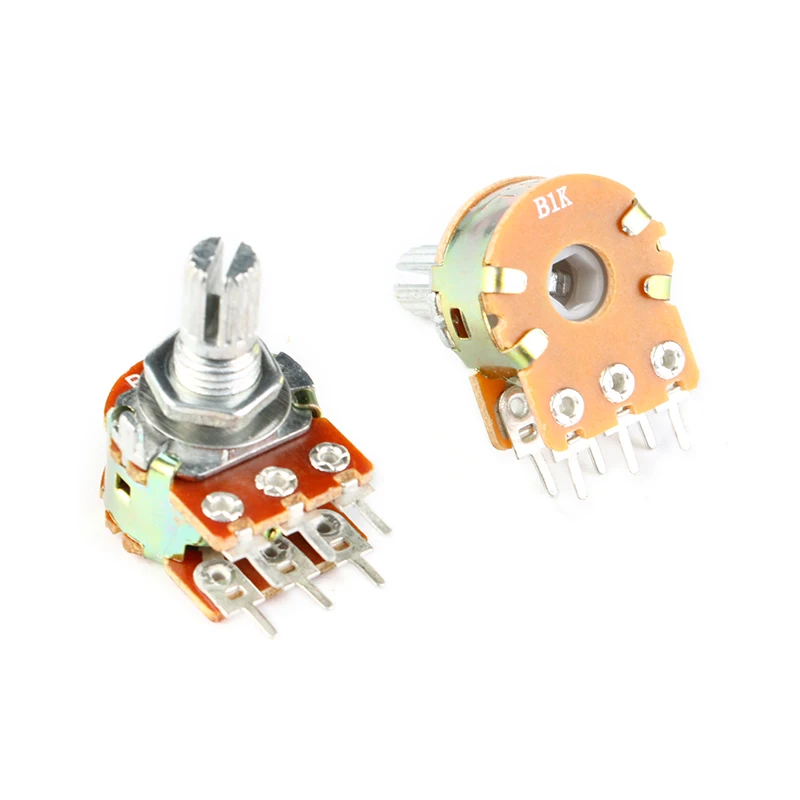 5Pcs/1pc WH148 Dual Potentiometer 1K 2K 5K 10K 20K 50K 100K 500K ohm B1K B2K B5K B10K B20K B50K B100K B500K 6 Pins 15mm
