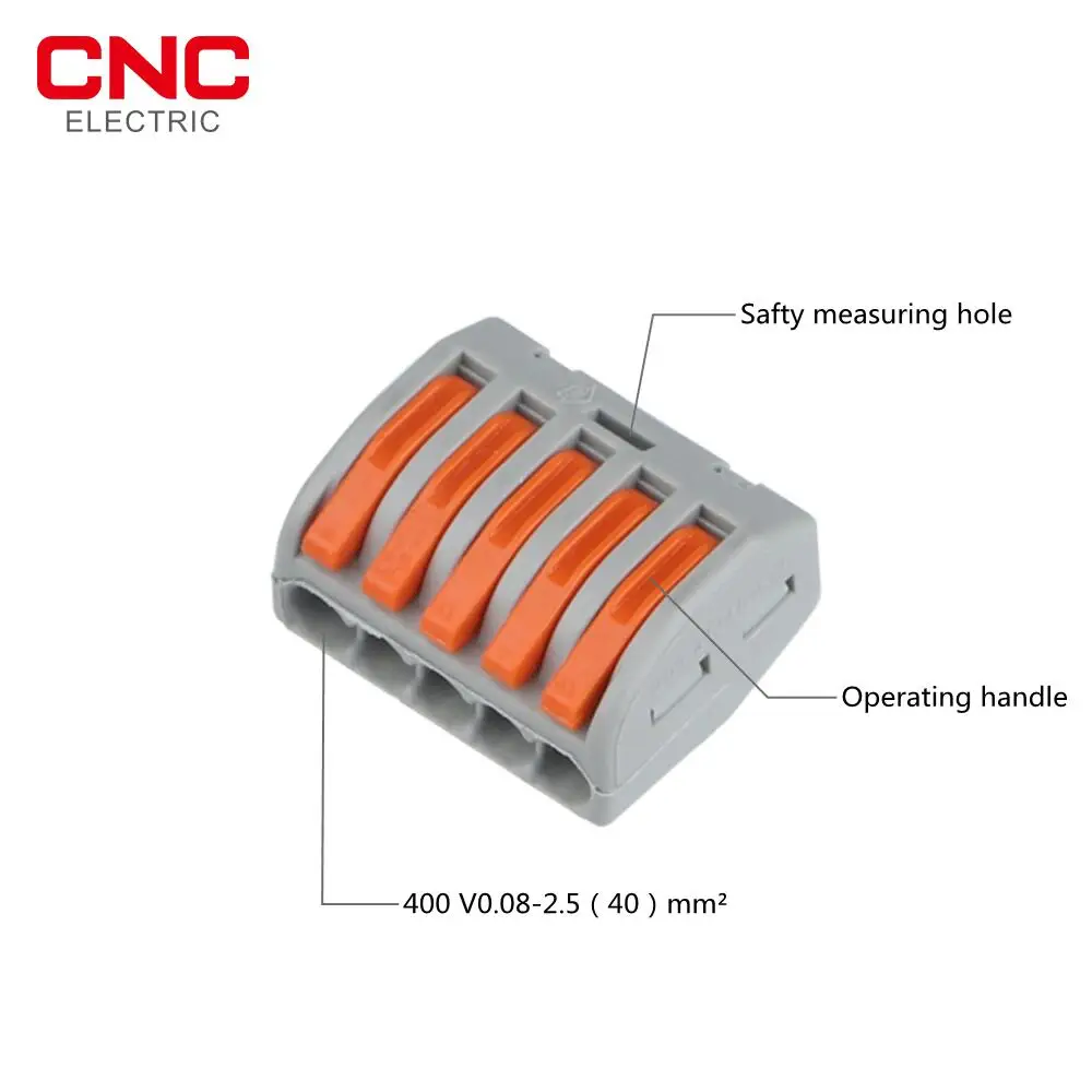CNC 10Pcs Universal Wire Cable Connectors Fast Mini Conductor Terminal Block Threader Splitter Pin-212/213/214/215/218