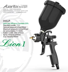 Spray Gun HVLP AUARITA Lion1 Nozzle 1.3mm Automotive Lion 1 ORIGINAL