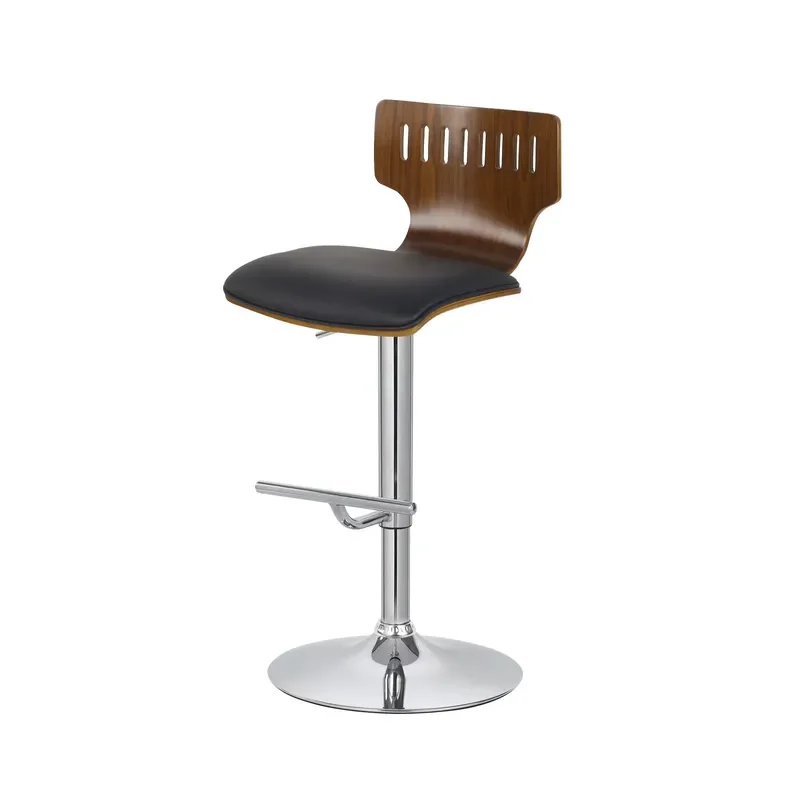 Modern White Plywood Bar Stool with Ottoman Armrest High Counter Chair Wooden Commercial Furniture for Home