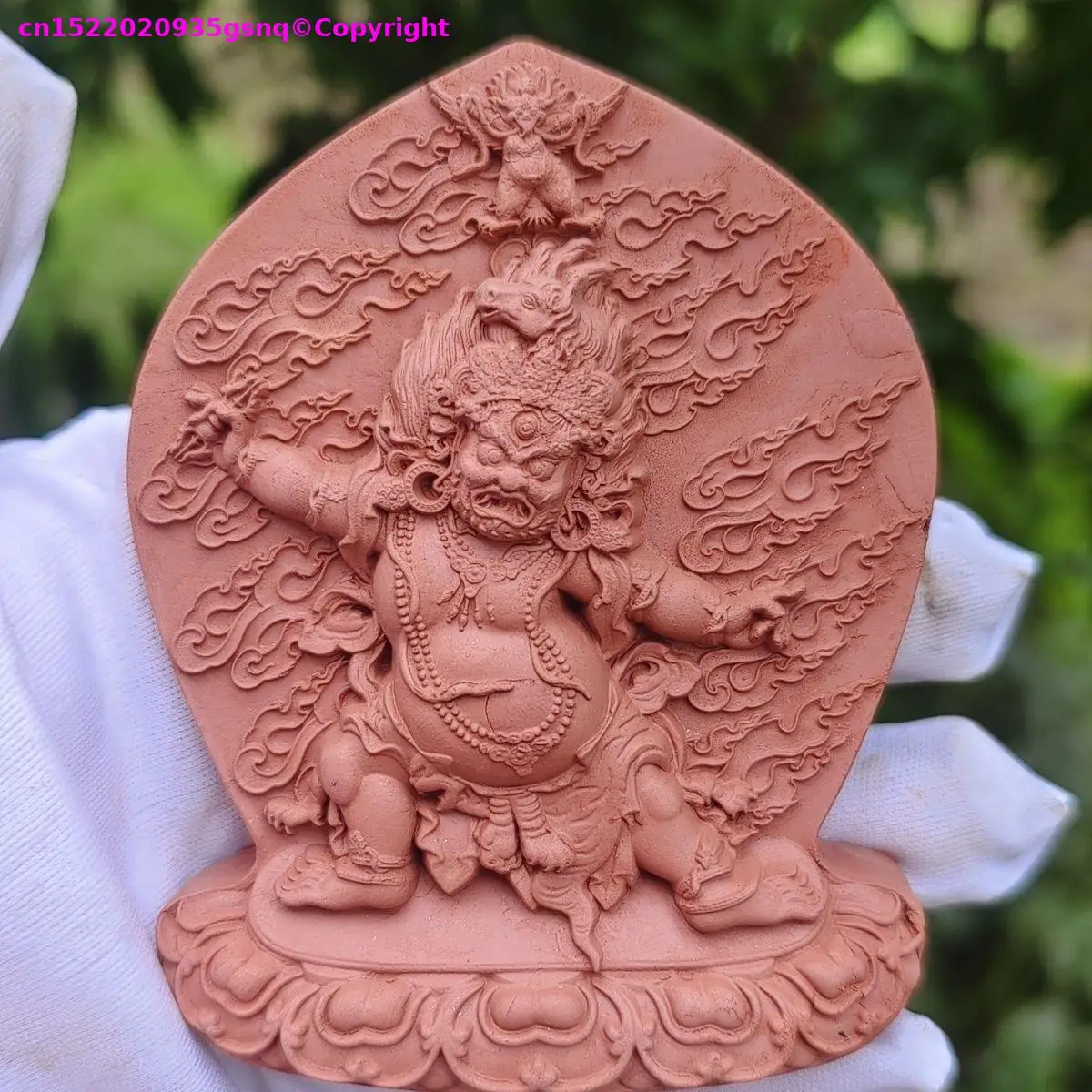 Tibet Holy Horse-headed Hayagriva handmade clay sat-chaya tsha-tsha Buddhist temple lama monk worship Overcome trouble obstacle