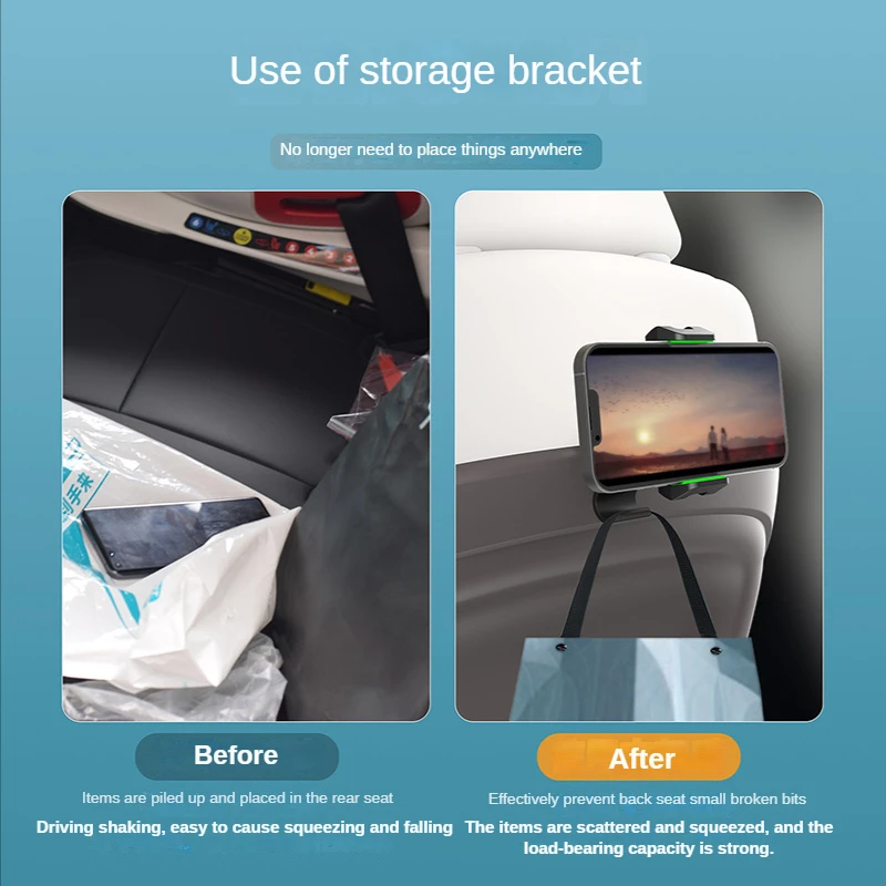 For Tesla Model 3/Y Car Back Seat Mobile Phone Holder Mount Model3 ModelY 2023 Interior Accessories 360° Rotate Stand with Hook