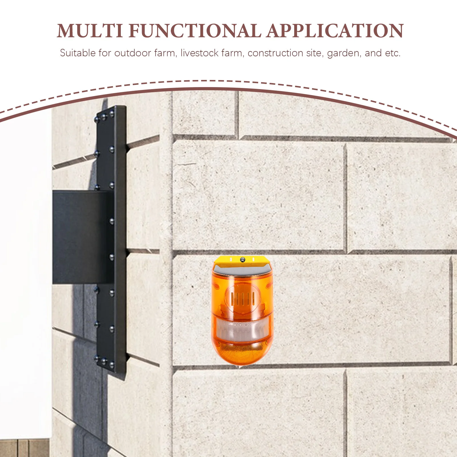 Solar Warning Light Sensor Multifunctional Outdoor Anti-Theft Alarm Lamp Waterproof For Farm Garden