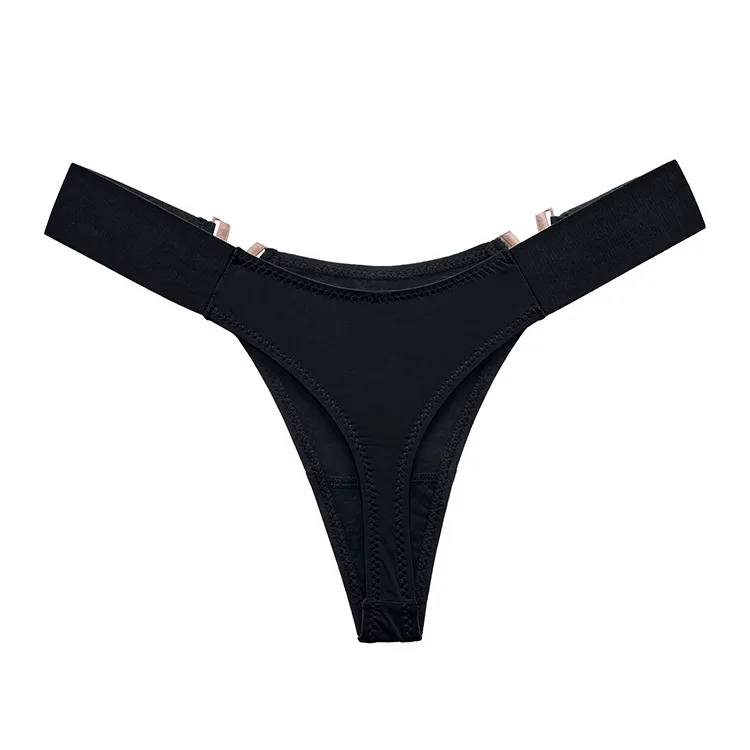 Tanga de metal en forma de V para mujer, ropa interior deportiva con realce de cadera, de cintura baja, con horquilla alta, sexy, Europa y Estados