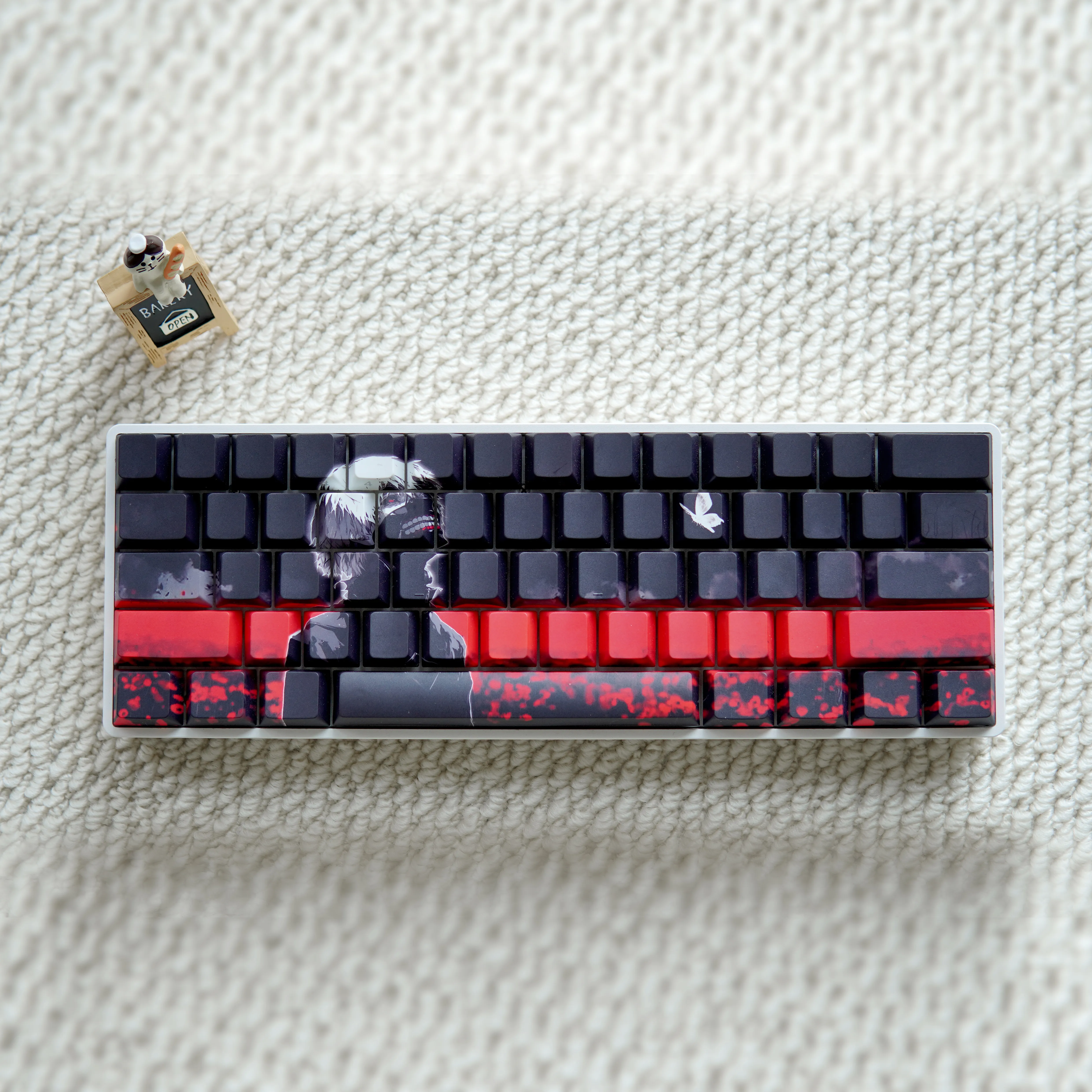 

Набор колпачков для клавиш Kaneki Ken, колпачки для клавиш с макетом ANSI, колпачки для клавиш в стиле аниме, толстые колпачки для клавиш PBT Dye-Sub, вишневый профиль для Mad68/ez63/atk