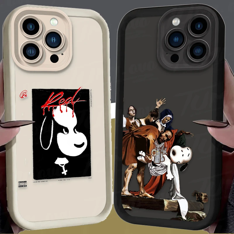 3D Cartoon S-Snoopys Soft TPU Case For iPhone 16 15 14 13 12 11 Pro Max X XS X S Max XR SE 2020 7 8 Plus iphone16 Silicone Cover