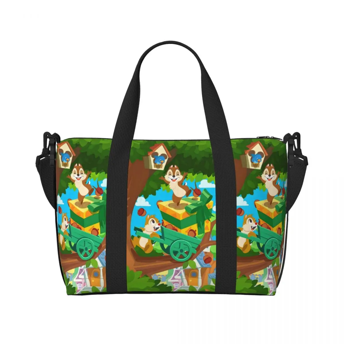 

Женская большая сумка-тоут Chip 'n' Dale, большая вместительная дорожная сумка с изображением белки, аниме, пляжного спортзала, дорожная сумка на плечо