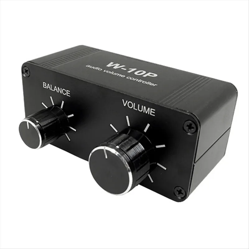 W-10P Stereo Volume Controller 3.5mm RCA Dual Channel Passive Preamp Mini Balance Audio Regulator for Home Theater