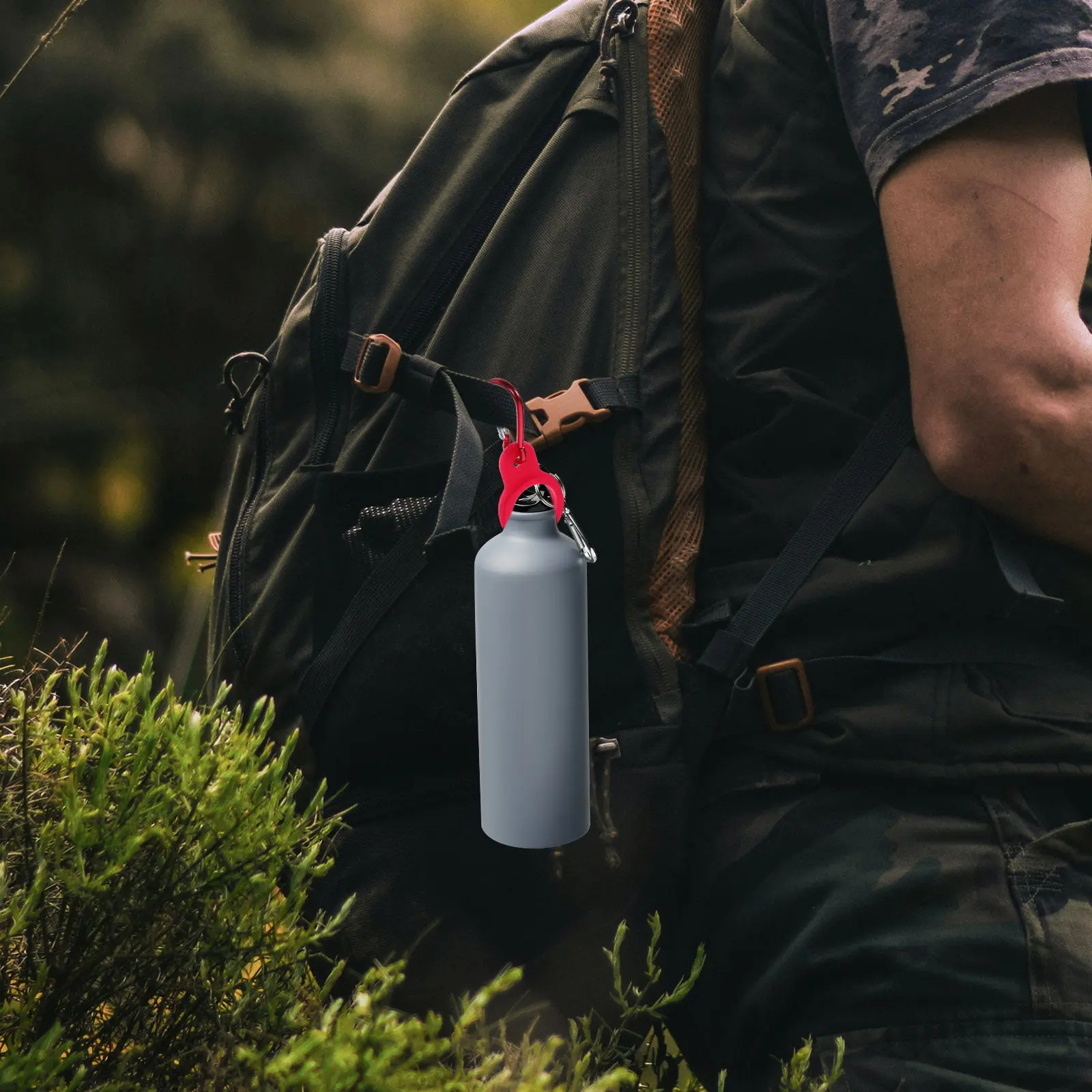 6Pcs Travel Water Bottle Buckles High-Quality Elastic Rubber Carabiners Space Saving Hanging Bottle Holders for Backpack Pouch