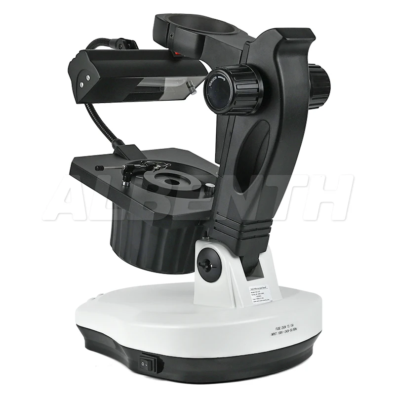 Albenth Professional Table Jewelry Gemology Microscope Base With Reflected 7W Fluorescent Lamp Equipment for Gem Identification
