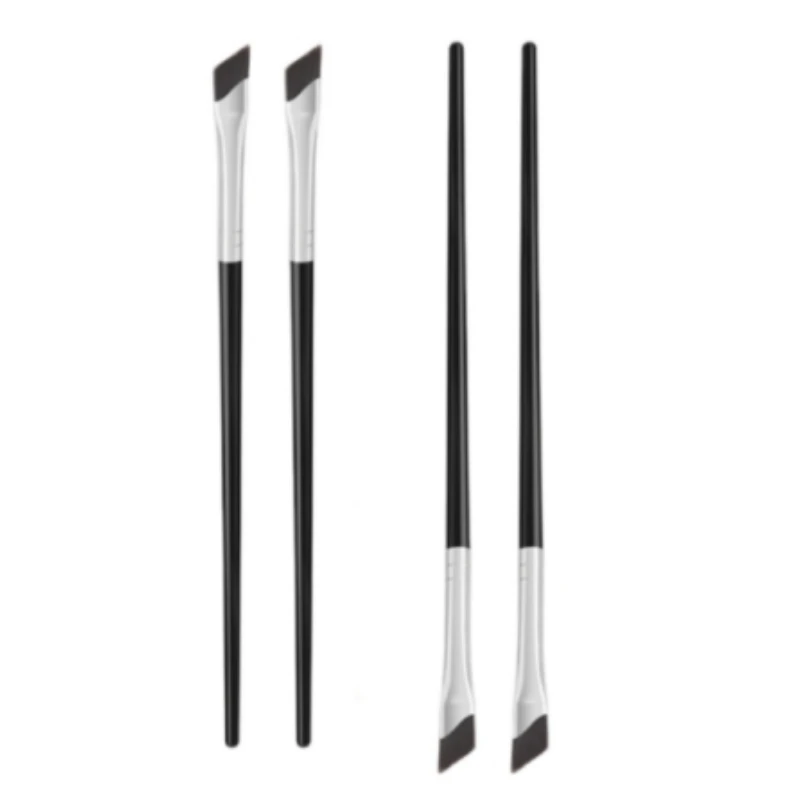 Brosse à sourcils à angle plat incliné, couteau plat, revêtement de paupière à angle incliné, brosse de contour polyvalente