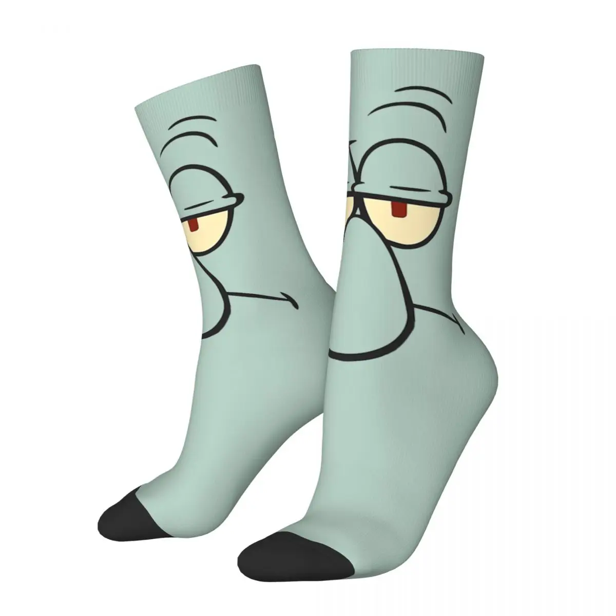 SpongeBobing Squidwarded Face Socks Men Women Fashion Cartoon Socks Novelty Spring Summer Autumn Winter Middle Tube Socks Gifts