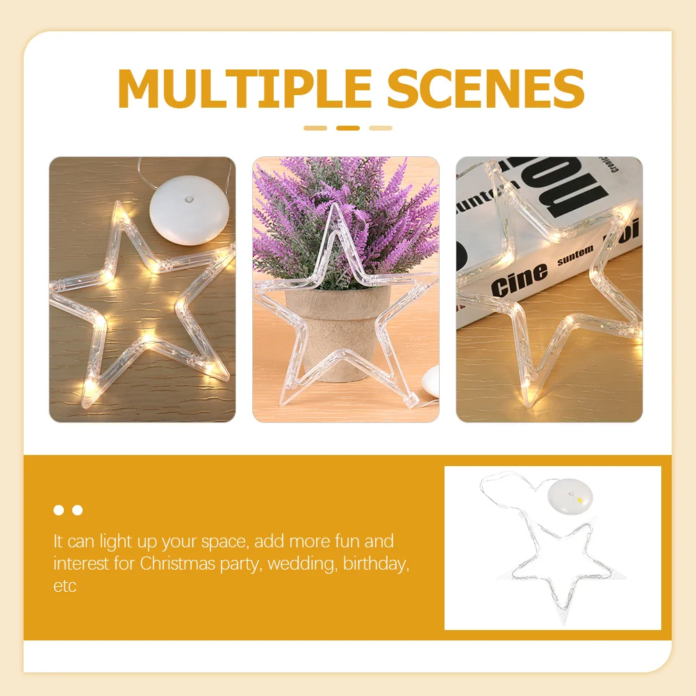 6 قطعة كوب شفط معلق أضواء النجوم نافذة الديكور أضواء عيد الميلاد داخلي حفلة عيد ميلاد الزفاف خلفية ملونة #3