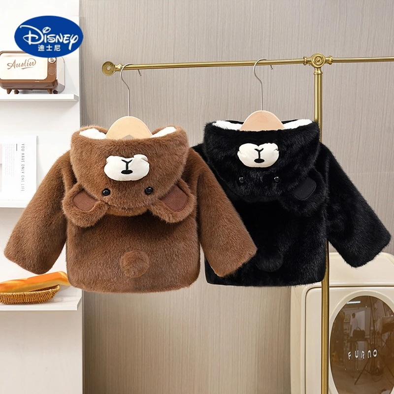 

Disney Girls' 2025 Winter Jacket | Plush Bear Print Fleece Coat for Baby & Boys, Thick Warm Outerwear Top