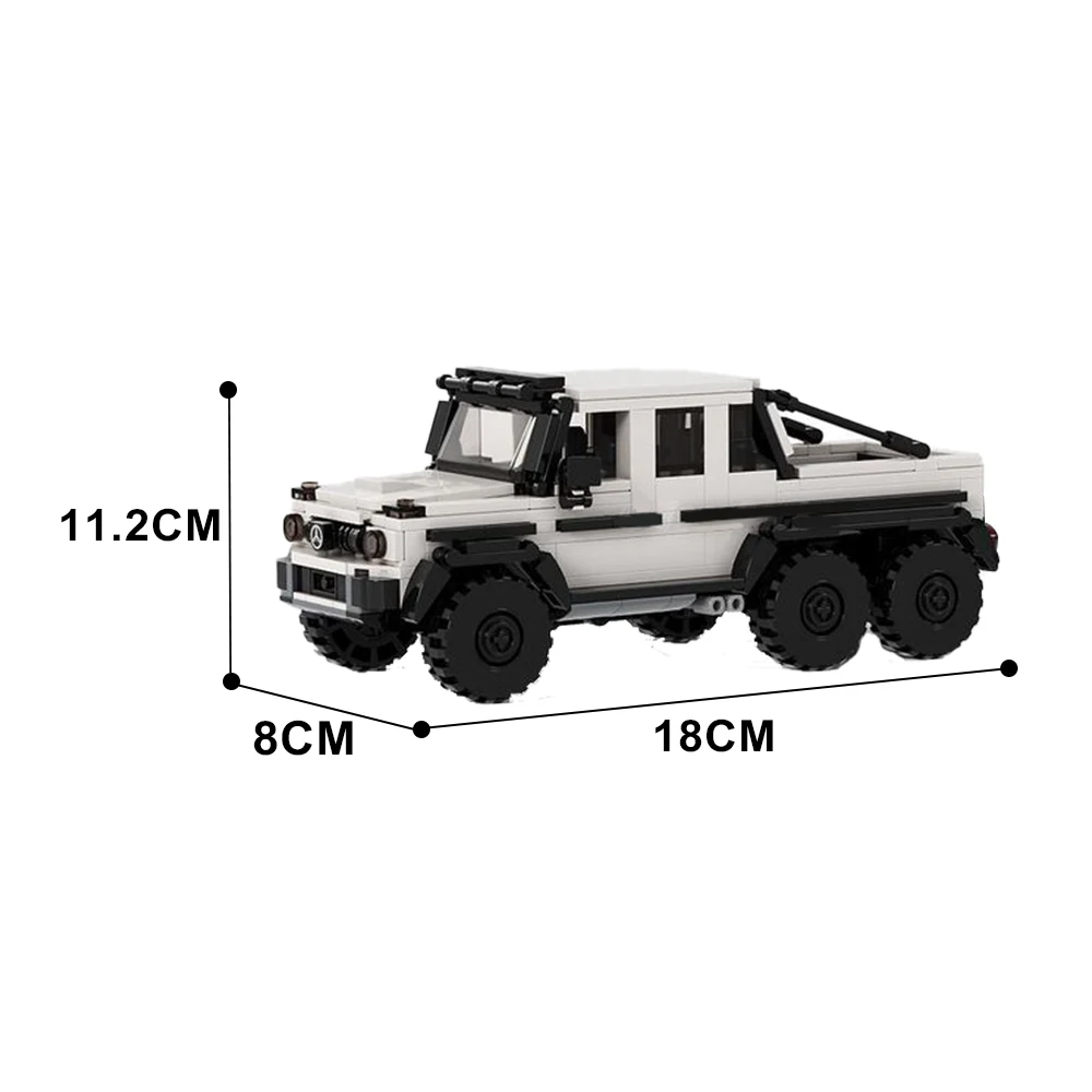 MOC AMG G63 6x6 트레일러 빌딩 블록, 럭셔리 오프로드 차량 빌딩 블록, 어린이 장난감, 성인 선물, 크리스마스 선물