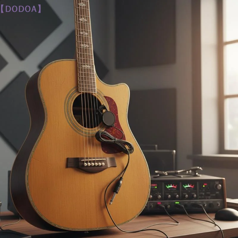 【DOA】Captador de Áudio Tipo Clip com Cabo de 2,5M para Guitarra Acústica, Bandolim, Bouzouki, Violino, Ukulele - Transdutor de Som {D}