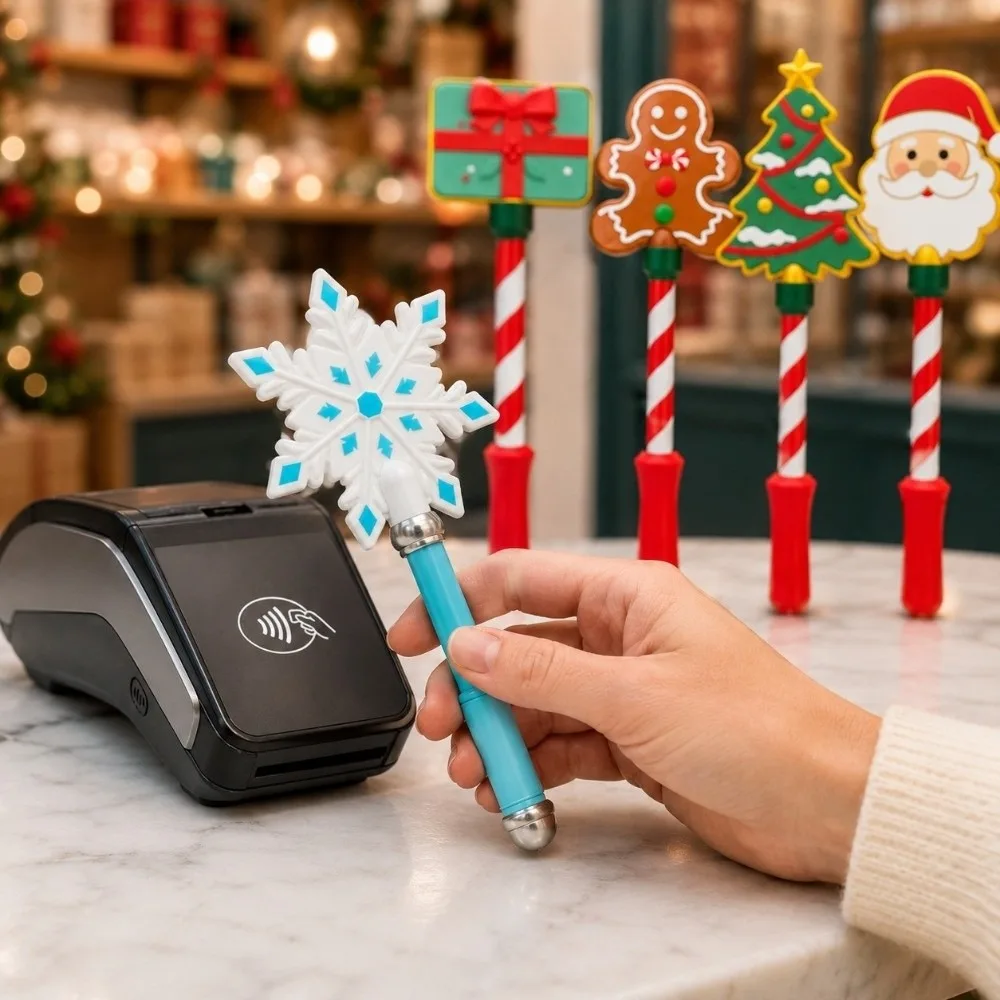 3D Printed Christmas Tap Wand Santa Claus Christmas Tree Credit Card Tap Prop Gingerbread Man Candy Stripe Grip