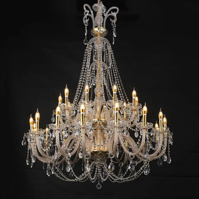 European Villa Living Room Gold Chandeliers Light Luxury Duplex Staircase Crystal Lamps Creative Beauty Salon Decorative Fixture