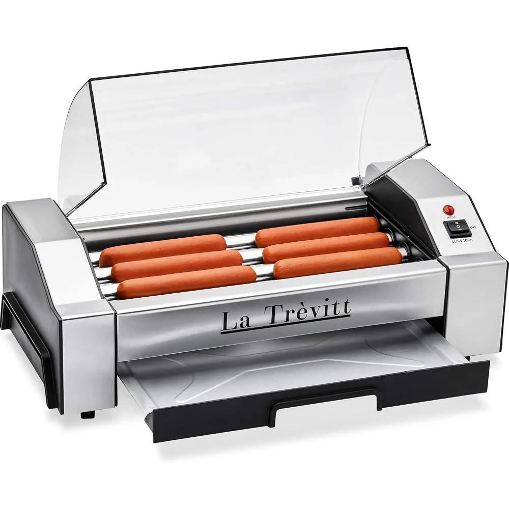 

Hot Dog Roller- Sausage Grill Cooker Machine- 6 Hot Dog Capacity - Commercial and Household Hot Dog Machine