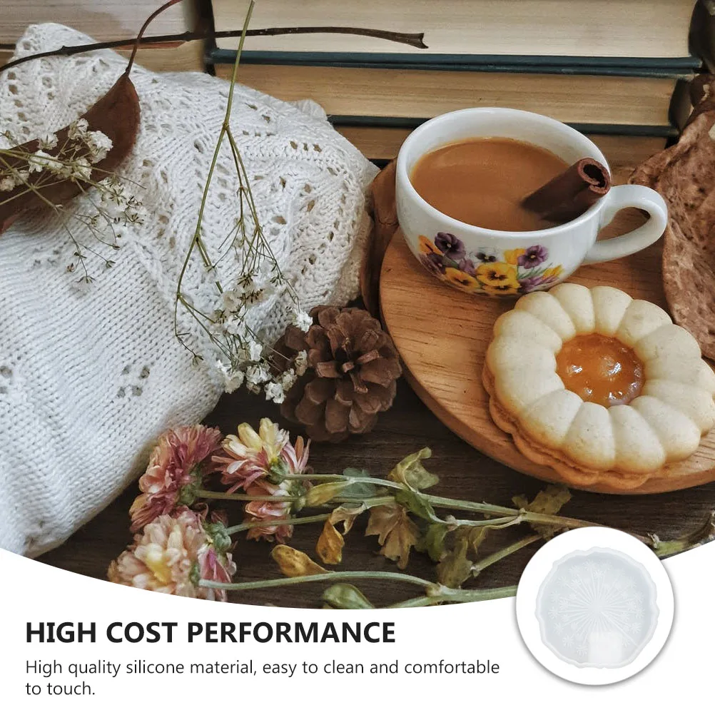 

Dandelion Pattern Coaster Silicone Creative Cup Coaster Diy Easy Clean High Quality Simple Diy Silicone For Cup Coasters Reverse