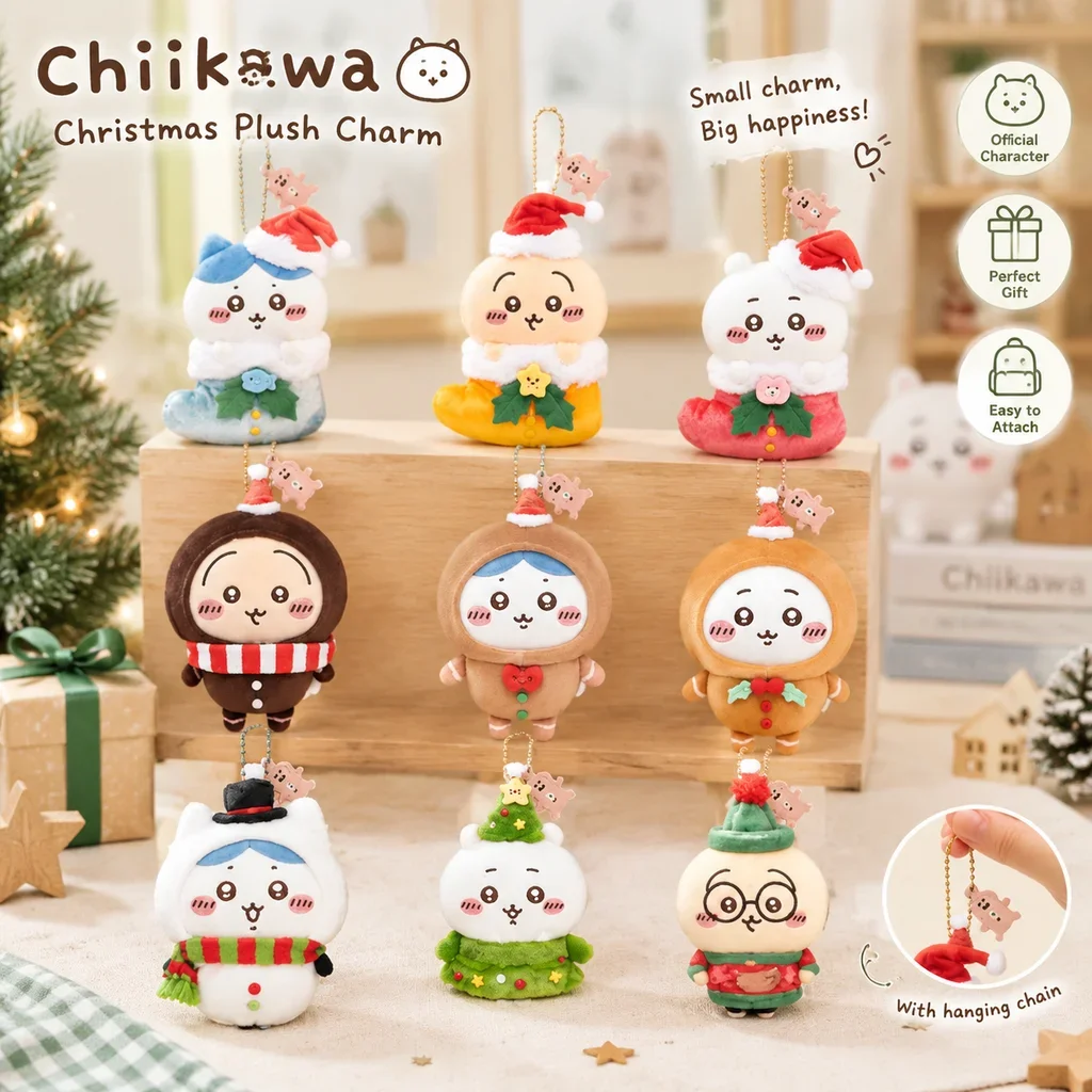 Cute Cartoon Christmas Gingerbread Man Chiikawa Doll Hachiware Usagi Pendant Christmas Stocking Little Feet Plush Kawaii Gift