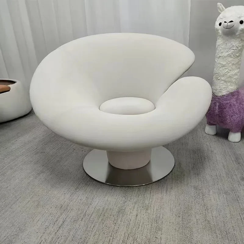 

creative lotus chair light luxury minimalist Ganoderma lucidum chair hotel model room Internet celebrity modern horseshoe chair