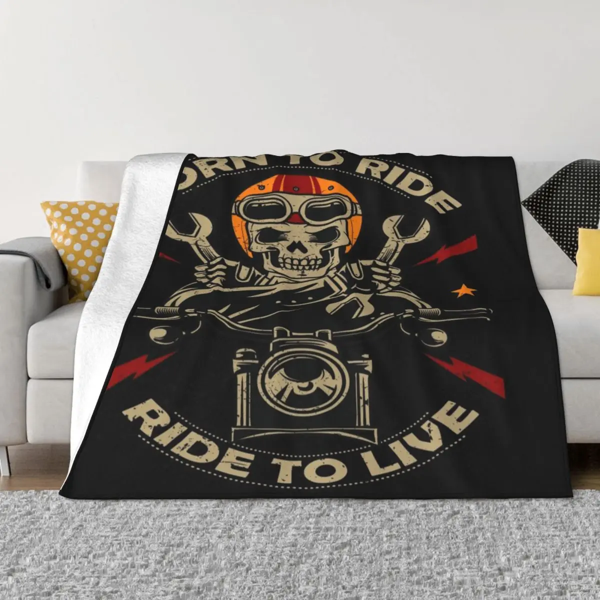 Vintage Motorcycle Throw Blanket Bed Fashionable Blanket Bed covers